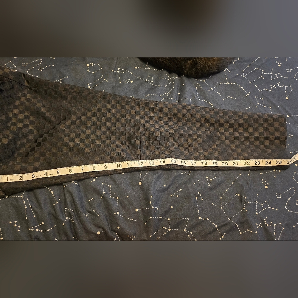 Banana Republic Black Monochrome Checkered Hampton Pant Slacks Sz 4 - Picture 9 of 9